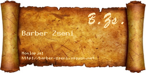 Barber Zseni névjegykártya